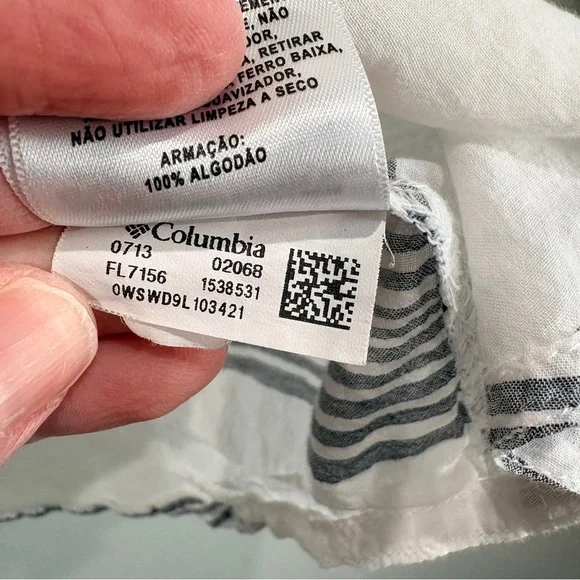 Columbia Striped Button Down Summer Casual Coastal Shirt Size S - Picture 6 of 7